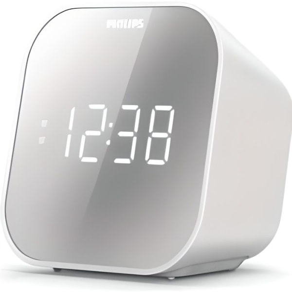 Philips TAR4406 Klockradio - Spegelfinish - Digital FM-tuner - USB-laddare