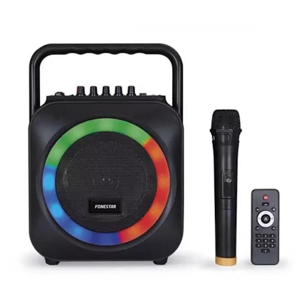 Bärbar Bluetooth-högtalare - 123 - LED Fone - Trådlös - Förstärkare - Vattentålig Svart