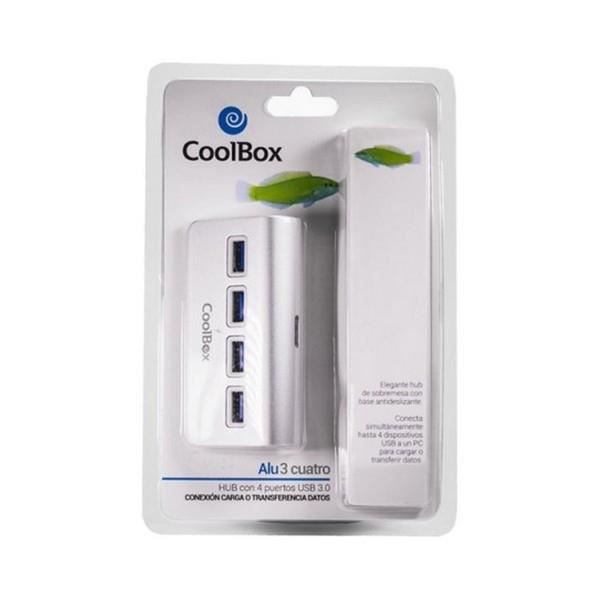 CoolBox COO-HU4ALU3 USB-hubb i aluminium (4 portar)