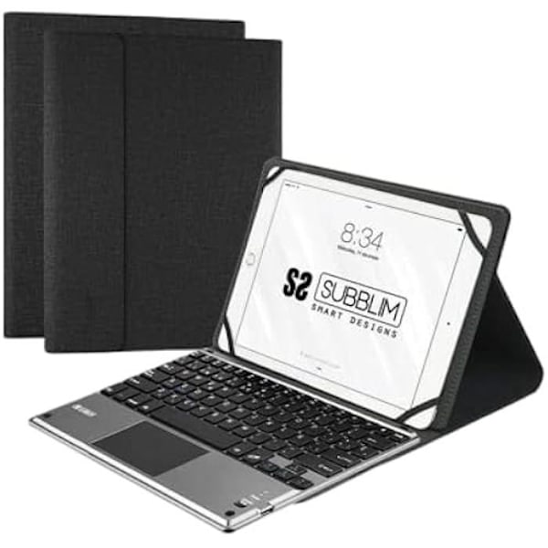 SUBBLIM FUNDA Con TECLADO KEYTAB Pro Bluetooth POUCHPAD Svart Para Tablet 10,1'/25,6CM BATERÍA 420MAH COMP. Windows/Android/iOS/