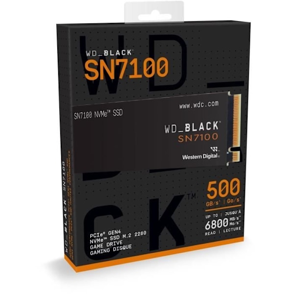 WESTERN DIGITAL - WDS200T4X0E - Intern SSD - Svart - SN7100 - NVMe - 2 To - upp till 7 250 Mo/s i läsning