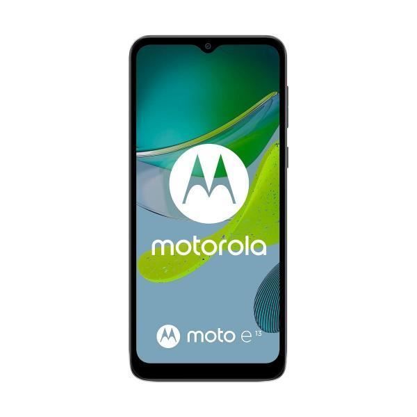 Motorola moto e13 smartphone i Cosmic Black färg med 6,5" HD+ skärm, 720 x 1600 pixlar, 8 GB DDR4 RAM + 128 GB eMMC 5.1