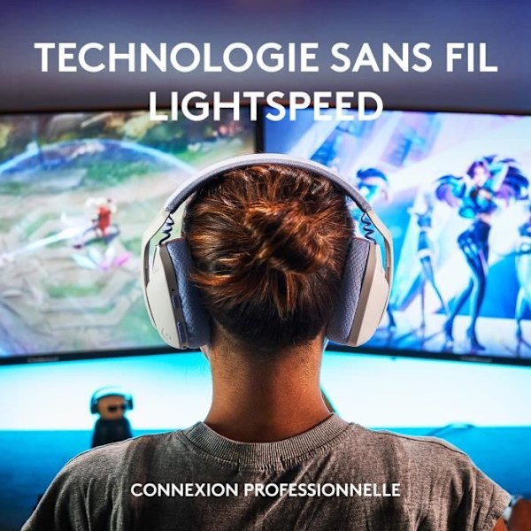 Logitech G435 LIGHTSPEED trådlöst PC-headset, Bluetooth, med mikrofon - Vit