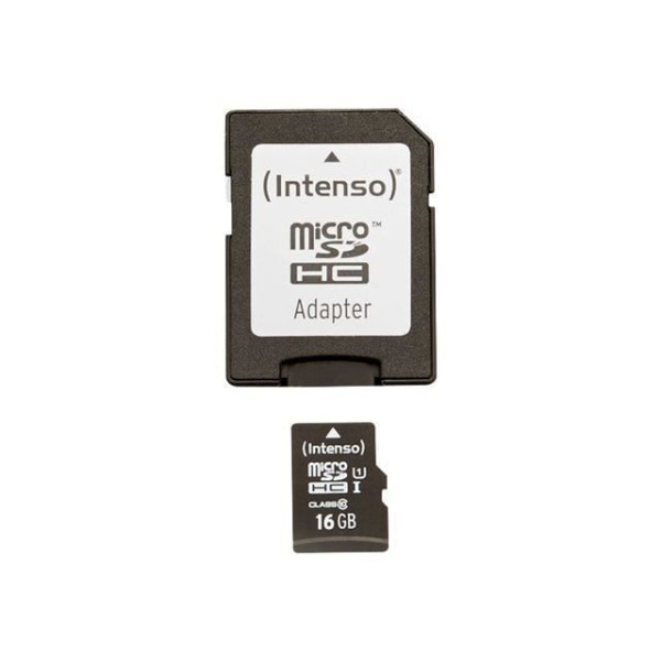 INTENSO 16GB UHS Class 1 microSDHC-minneskort - Svart