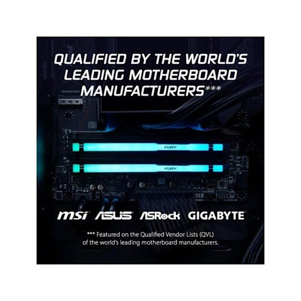 DDR5-minne - KINGSTON FURY - Beast RGB - 16Go - 6000MT/s - CL30 - ECC på chip