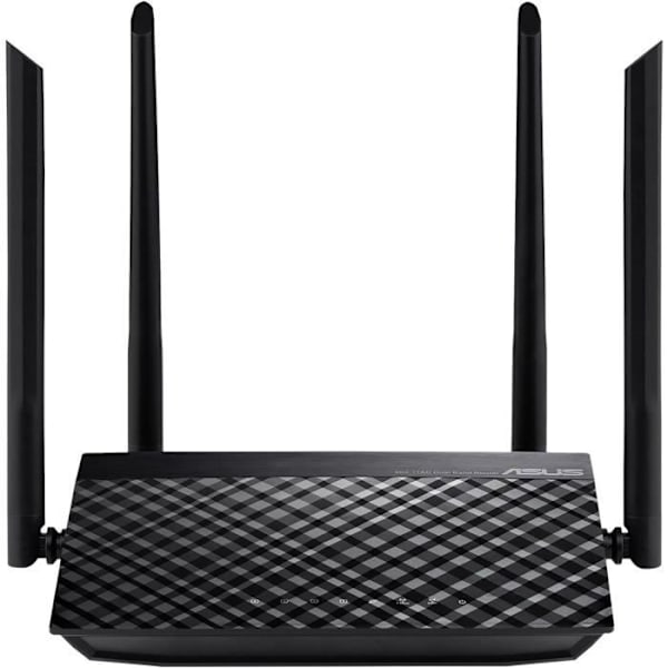 Trådlös router - ASUS - RT-AC1200 v.2 - Dual Band 1200 Mbps AC Wi-Fi-router med 4 externa antenner, 5 Ethernet-portar