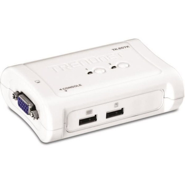 TRENDnet TK-207K KVM 2 USB VGA-portar + 2 kablar