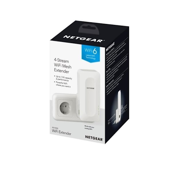 Mesh WiFi 6-repeater - NETGEAR - EAX15 - AX1800 - Täckning 100 m² - 20 anslutna enheter