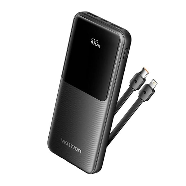 Extern batteri 2x USB, 10000mAh - Vention (FHOB0) - Svart