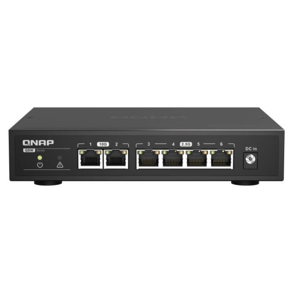 Plug & Play-omkopplare - QNAP QSW-2104-2T - 2 x 10GbE RJ45-portar - 4 x 2,5GbE RJ45-portar