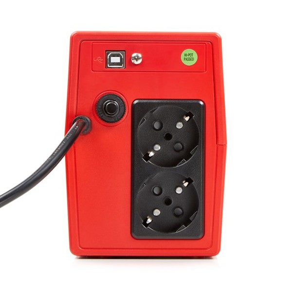 SALICRU SPS 500 ONE S Line-interaktiv växelriktare - 500VA - 2 Shuko/FR-uttag - 3 års garanti Röd, Vit