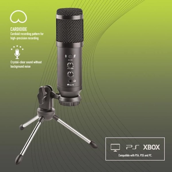 USB-spelmikrofon - NGS - GMICX-110 - Popfilter - Kardiode - Plug & Play