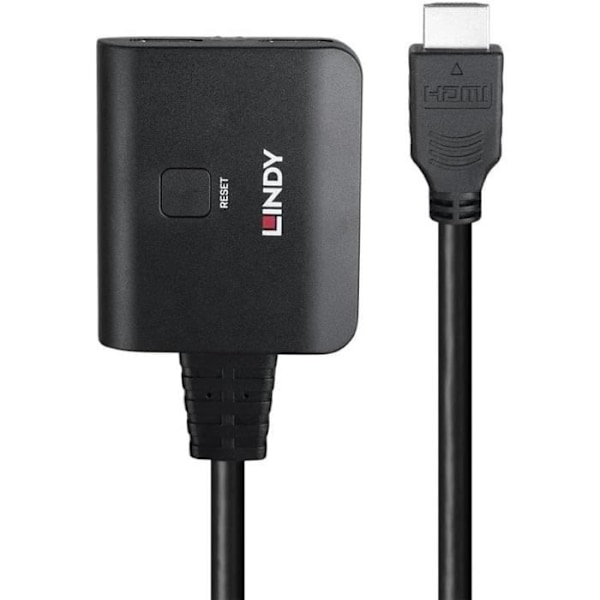 HDMI Splitter Kabel - LINDY - 4K60 - 2 Portar - HDCP 2.2 - Guldpläterade Kontakter