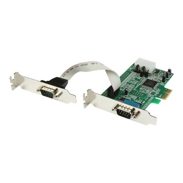 Lågprofil PCI Express-kort med 2 RS232 serieportar - STARTECH - UART 16550 - PC Grön