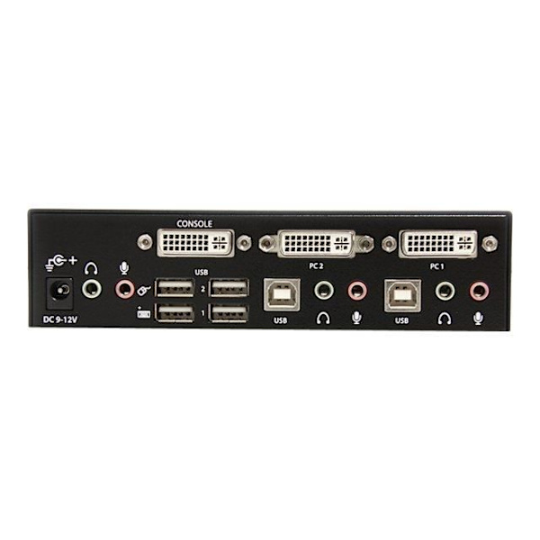 STARTECH USB DVI KVM-switch - 2-portar - DVI-tangentbord Mus Monitor-switch med ljud och USB 2.0-hubb