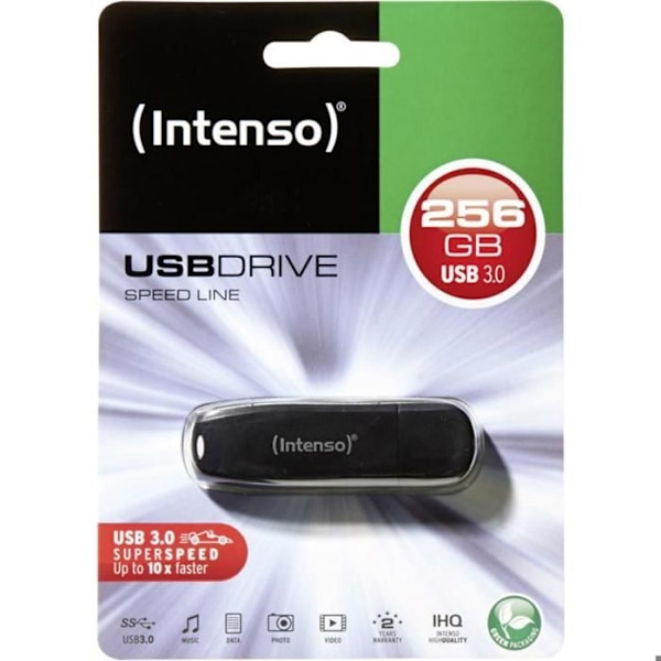 USB-minne 256GB Intenso Speed Line 3.0 Svart - I blister