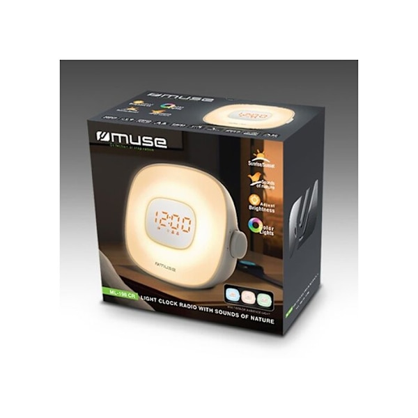 Radioväckarklocka - MUSE - ML-198 CR - Vit - Inbyggd högtalare - FM-tuner 20 stationer Vit