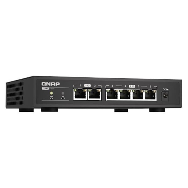 Plug & Play-omkopplare - QNAP QSW-2104-2T - 2 x 10GbE RJ45-portar - 4 x 2,5GbE RJ45-portar