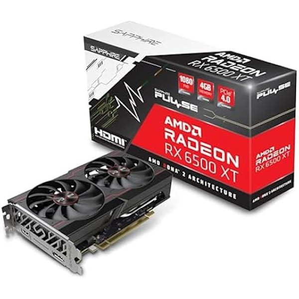 Grafikkort - SAPPHIRE - Radeon RX 6500 XT - 8 GB GDDR6 - OC - HDMI/DisplayPort Svart