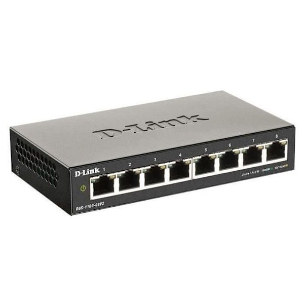 D-LINK DGS 1100-08V2 - Switch - intelligent - 8 x 10/100/1000 - Desktop - AC 100/240 V