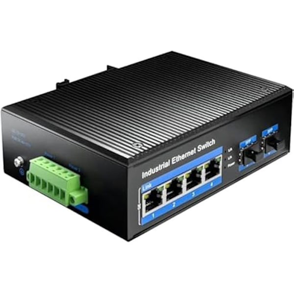 HUB Switch - CUDY - IG1004S2P - PoE - 4 portar - Industriell