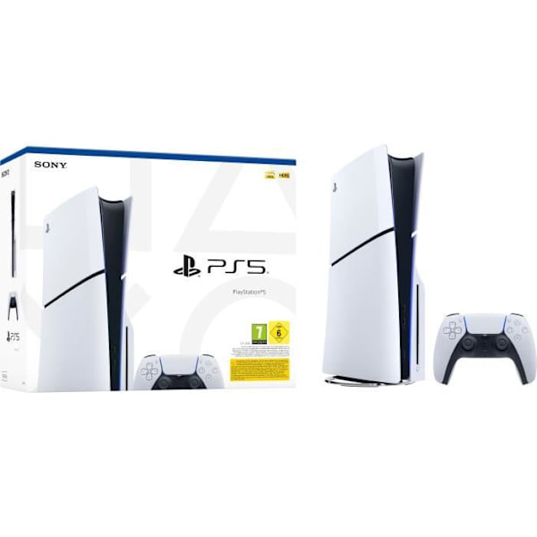 PlayStation 5-konsol - Standard Edition (Slim Model) vit svart