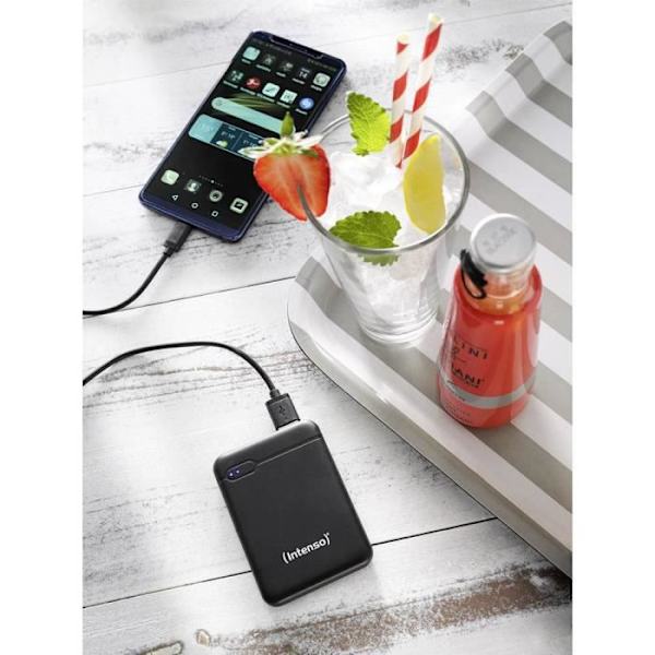 Extra batteri - INTENSO - XS5000 - LiPo 5000 mAh - Svart - USB och USB-C™ svart
