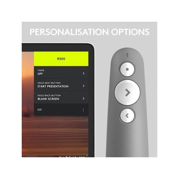 Presentationsfjärrkontroll - Logitech - R500s - Röd laserpekare - 20 meter - Bluetooth 4.0 LE