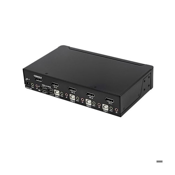 4-portars 4K 60Hz DisplayPort KVM-switch med inbyggd USB 2.0-hubb - STARTECH