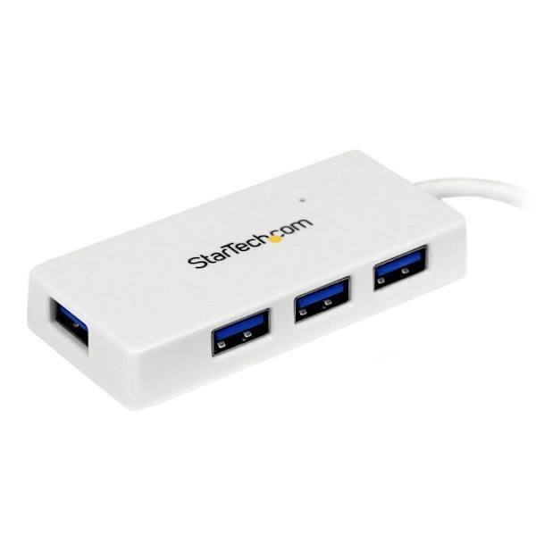 USB 3.0-hubb - StarTech - ST4300MINU3W - 4 portar - Integrerad kabel - Vit