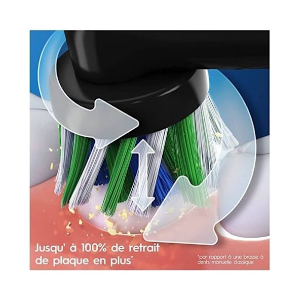 ORAL-B Vitality Pro3 3500 elektrisk tandborste med BRAUN-teknik, svart design, tar bort mer plack än en Svart