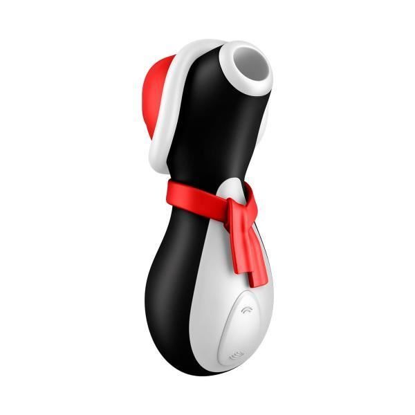 Satisfyer Penguin Holiday Edition klitorisstimulator i vitt, svart och rosa, tryckvågsteknik, 11 intensiteter