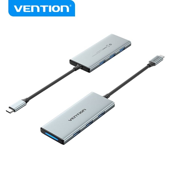 USB-C hub - Vention - HDMI + 3 x USB 3.0 - 4K 30Hz - Snabb laddning 100W - Kompakt design