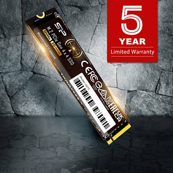 Intern SSD - Silicon Power - US75 2To - NVMe PCIe Gen4x4 M.2 2280 - Kompatibel med PS5