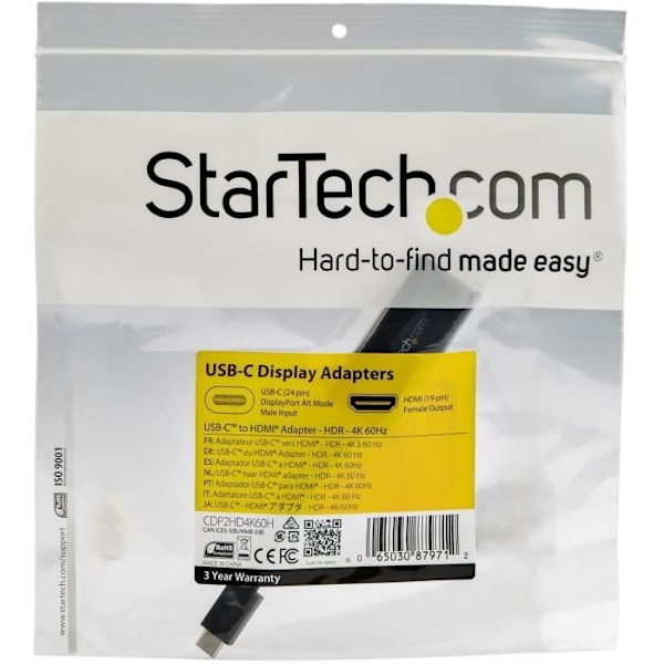 StarTech.com USB Type-C till HDMI 4K 60 Hz adapter med HDR - Thunderbolt 3 kompatibel - DP 1.4 - HDMI 2.0b (CDP2HD4K60H)