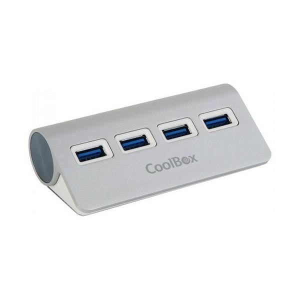 CoolBox COO-HU4ALU3 USB-hubb i aluminium (4 portar)