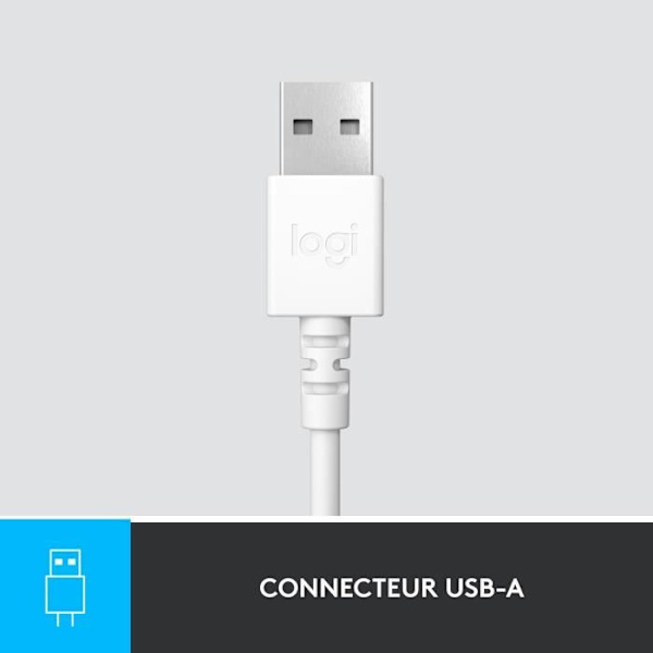 Hörlurar - Kabelansluten - Logitech - H390 - Stereo, Integrerad mikrofon, Brusreducering - Vit Vit