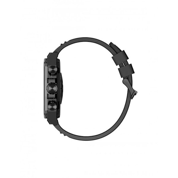 KSIX Titanium Black Round Dial Smart Watch med 1,43" AMOLED-pekskärm, Bluetooth 5.3-anslutning, vattentäthet