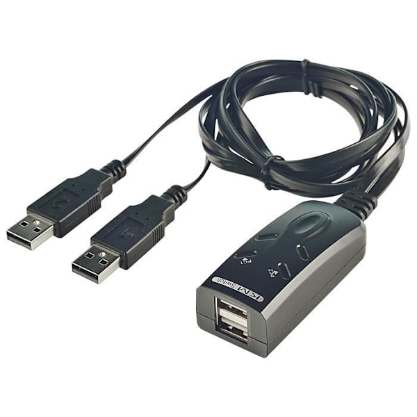 Switch KM - USB - 2 datorer - 2 USB-portar - Svart - Tangentbord- och musomkopplare Svart