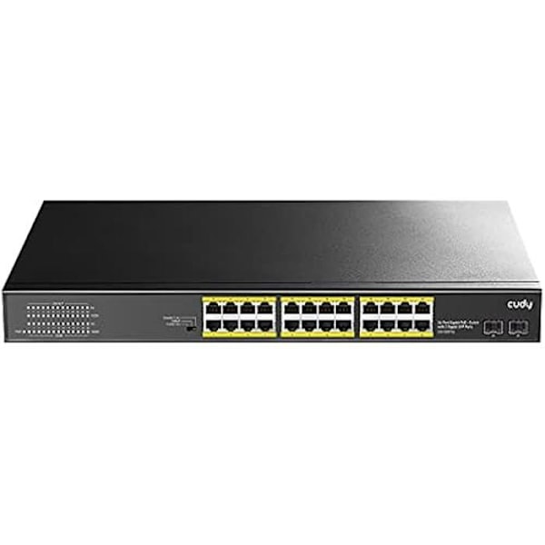 Switch - CUDY - GS1028PS2 - 24 portar Gigabit PoE+ - 300W - 2 portar SFP Svart