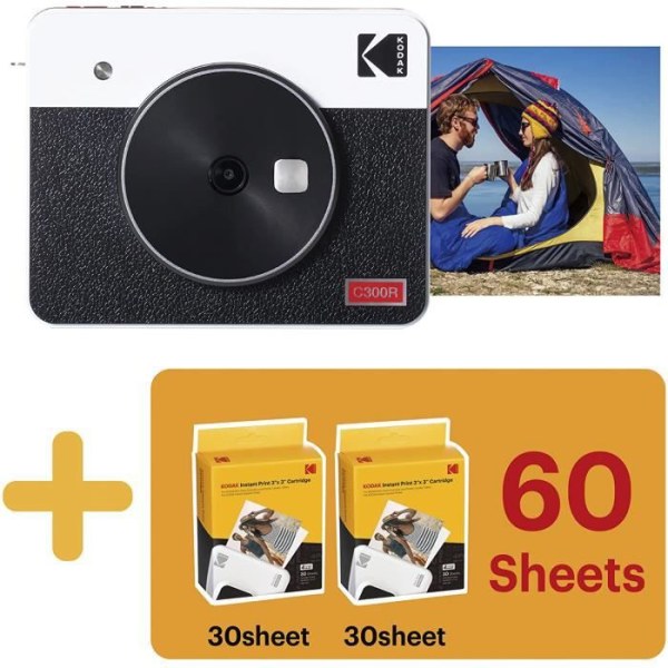 Kodak Mini Shot 3 Retro, Instant Film Camera med inbyggd bärbar fotoskrivare, iOS- och Android-kompatibel