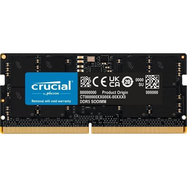 CRUCIAL Minne RAM DDR5 - 16GB - 4800 MT/s - CL40 - SODIMM