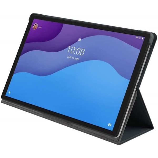 LENOVO Folio Fodral - Flip Cover för Tab M10 HD Gen 2 - Skyddsfilm medföljer - Polyuretan - Svart - 10,1" Svart