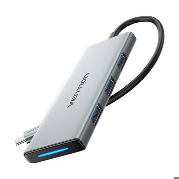 USB-C hub - Vention - HDMI + 3 x USB 3.0 - 4K 30Hz - Snabb laddning 100W - Kompakt design