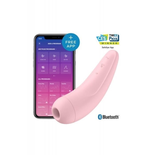 Curvy 2+ Connected Android Clitoris Stimulator från Pulsed Air Vibrations Pink Pink