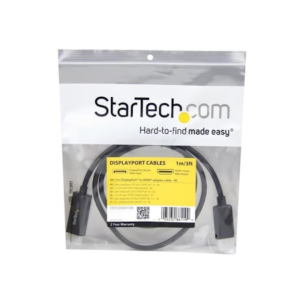STARTECH.COM 1m DisplayPort till HDMI Adapterkabel - M/M - 4K - Svart