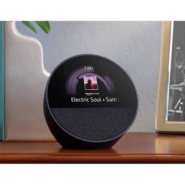 Smart högtalare - AMAZON - Echo Spot (2024) - Svart - Pekskärm - Inbyggd Alexa Svart