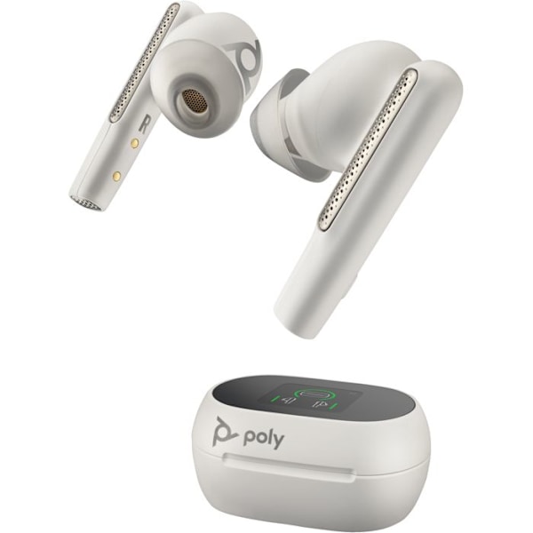 Tactil Laddningsfodral - Poly - Voyager Free 60plus - Vit - USB-C - Trådlös laddning