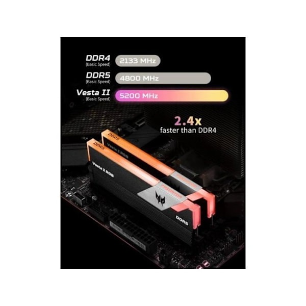 Acer Predator Vesta II RGB DDR5 6000MHz 32GB 2x16GB CL34 AMD EXPO och Intel XMP