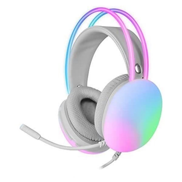 Mars Gaming MH-Glow RGB trådbundet spelheadset (rosa)